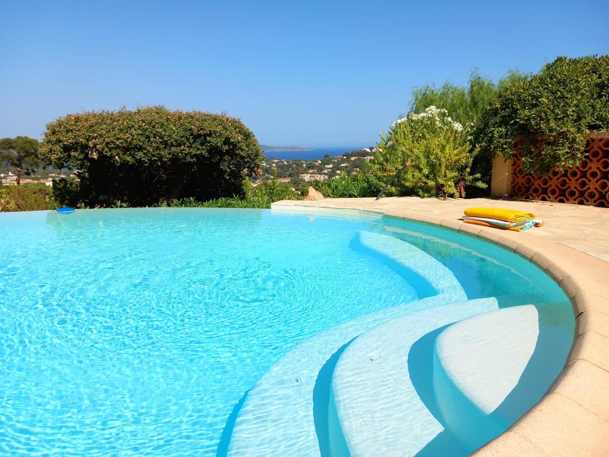 4-Star Private Villa With Heated Pool And Panoramic Sea View At Gulf De Saint Tropez Cavalaire-sur-Mer Bagian luar foto