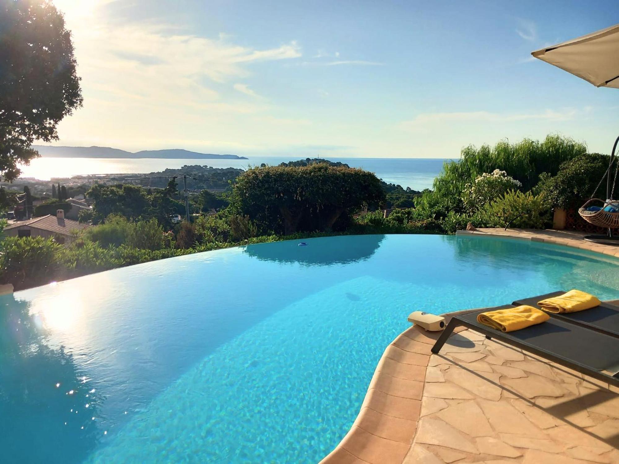 4-Star Private Villa With Heated Pool And Panoramic Sea View At Gulf De Saint Tropez Cavalaire-sur-Mer Bagian luar foto